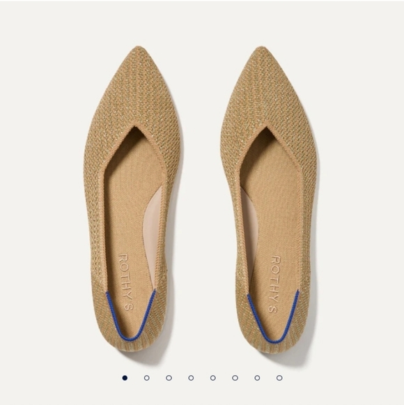 Rothy's Shoes - Rothy's The Point II Flats In Gold Stripe